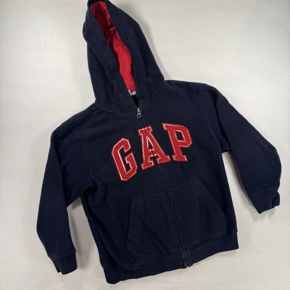 Gap Fleece Sweater Boys Large 10 Full Zip Hooded Jacket Long Sleeve Shacket
